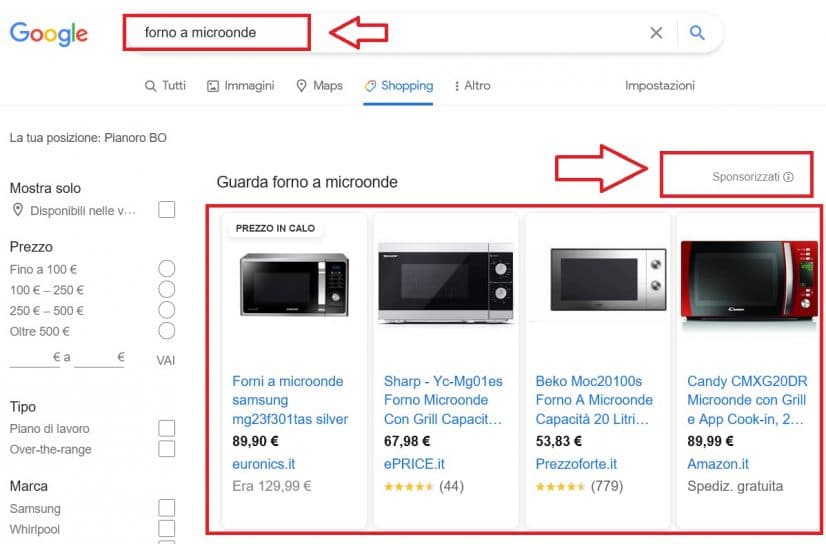Gli annunci sponsorizzati su Google Shopping